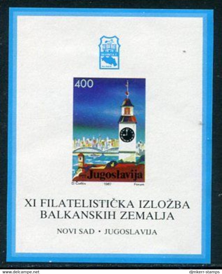 YUGOSLAVIA 1987 BALKANFILA XI Philatelic Exhibition Block MNH / **.  Michel Block 30 - Unused Stamps