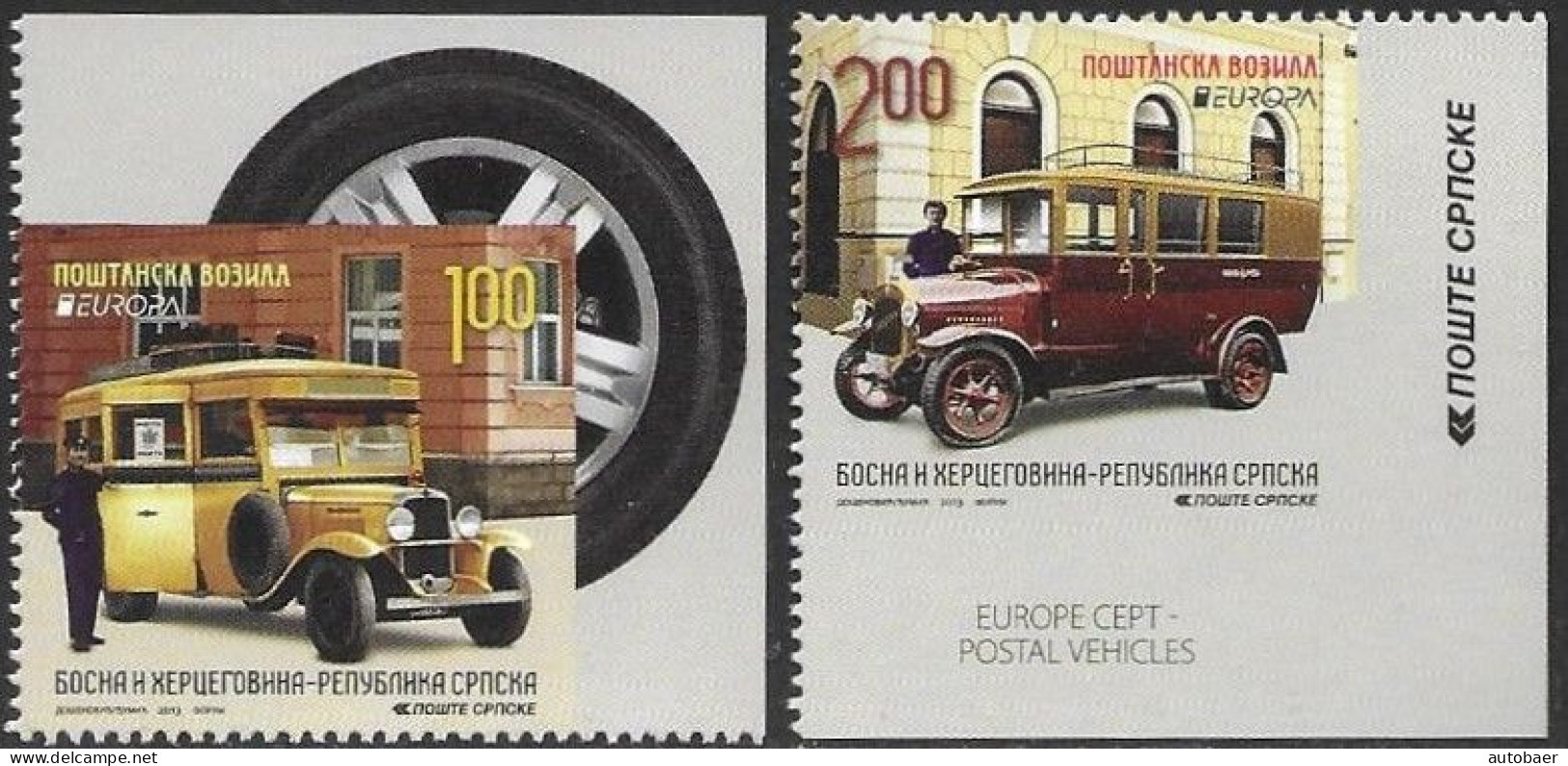 Bosna Bosnia Bosnien Serbia Serba 2013 Europa Cept Michel 592-93E ** MNH Neuf Postfrisch Unperforated 2 Sides - 2013