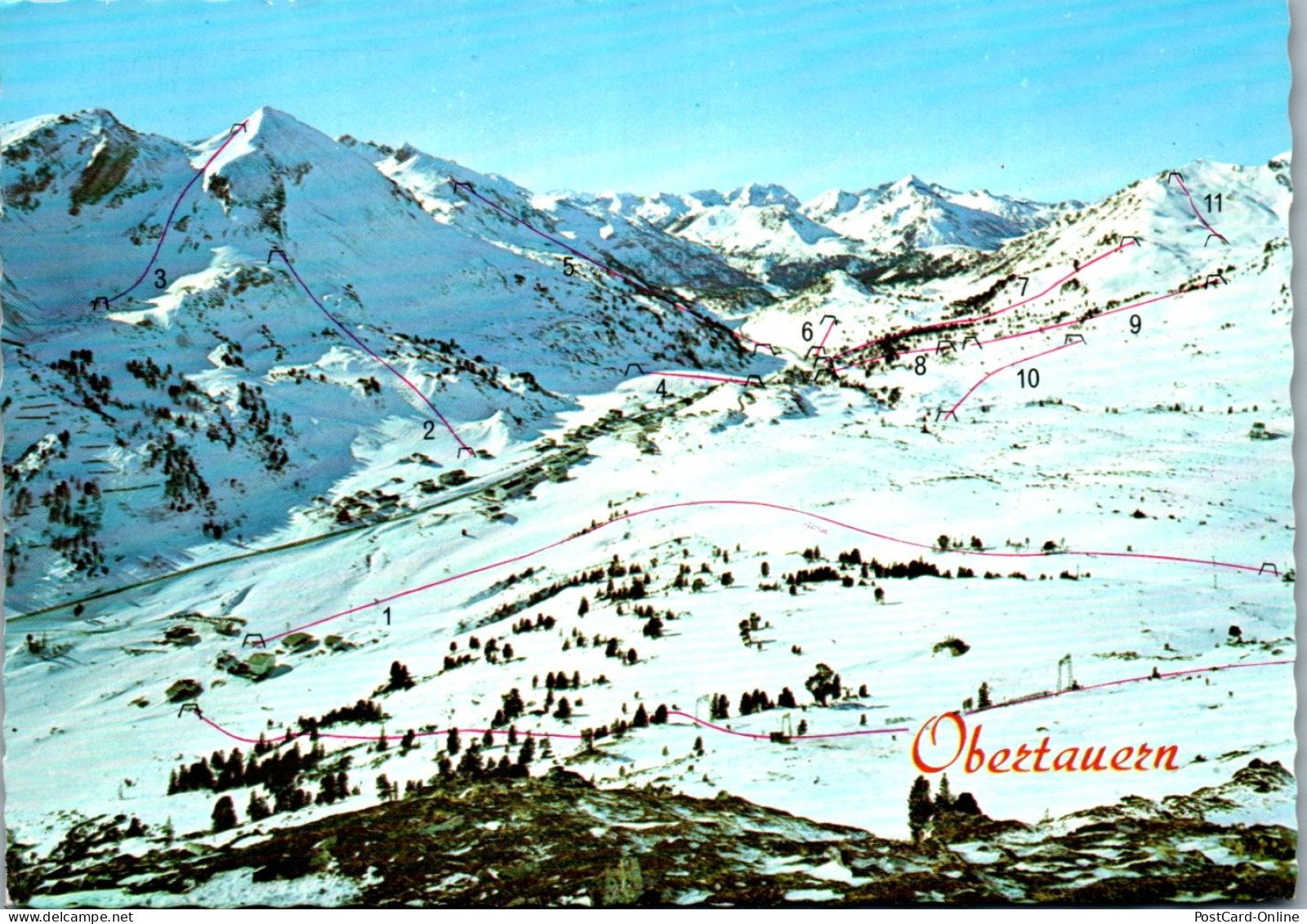 45217 - Salzburg - Obertauern , Lift Karte , Orientierung , Panorama - Gelaufen  - Obertauern