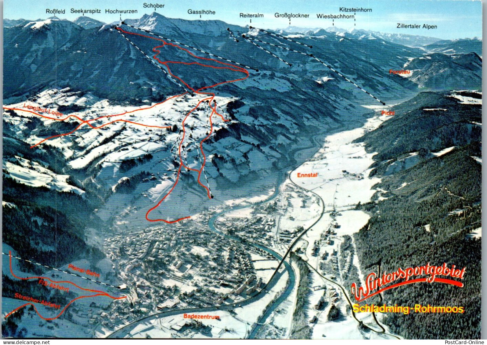 45002 - Steiermark - Schladming , Rohrmoos , Hochwurzen , Skipisten - Nicht Gelaufen  - Schladming