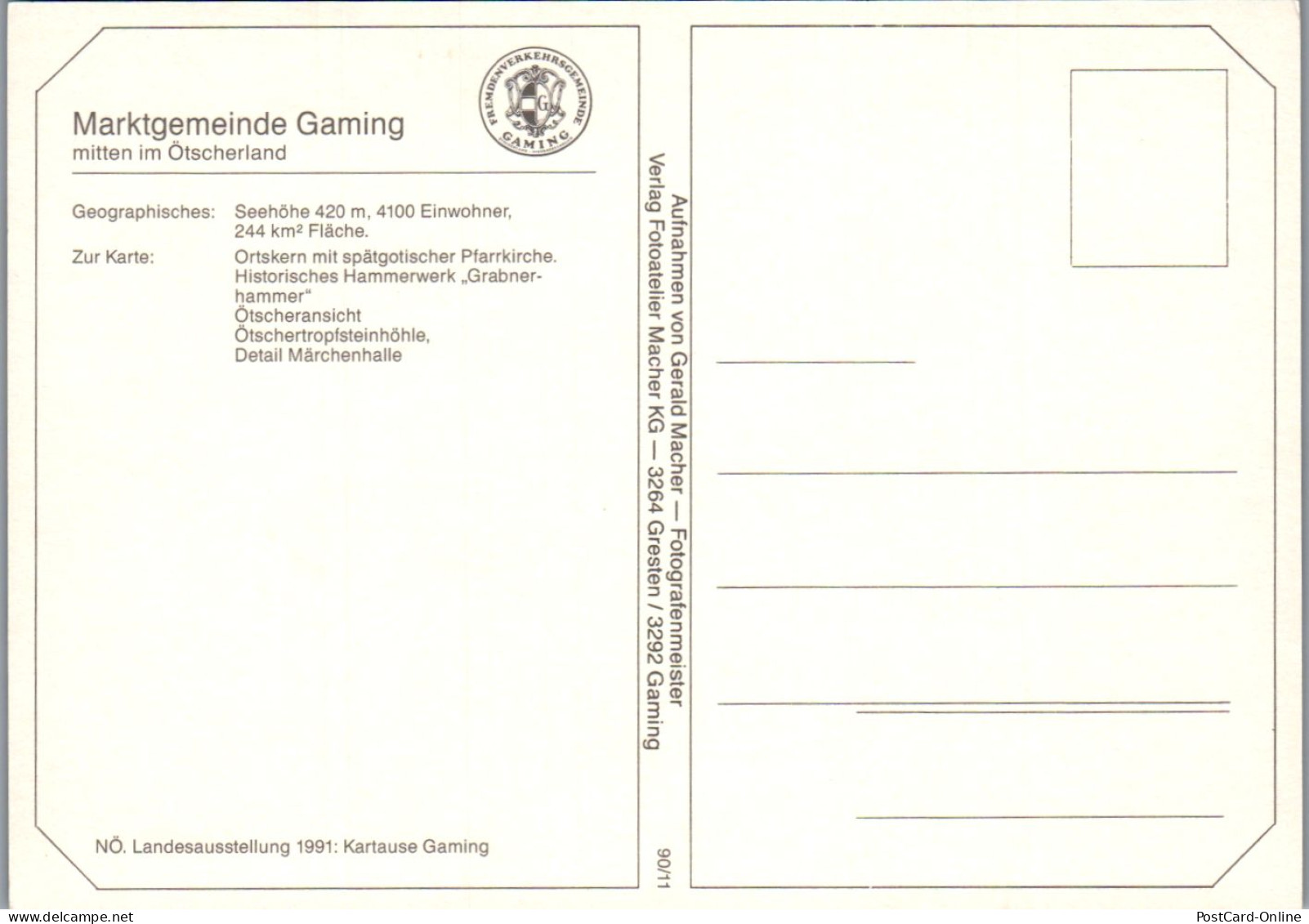 44923 - Niederösterreich - Gaming , Ötscherland , Mehrbildkarte - Nicht Gelaufen  - Gaming