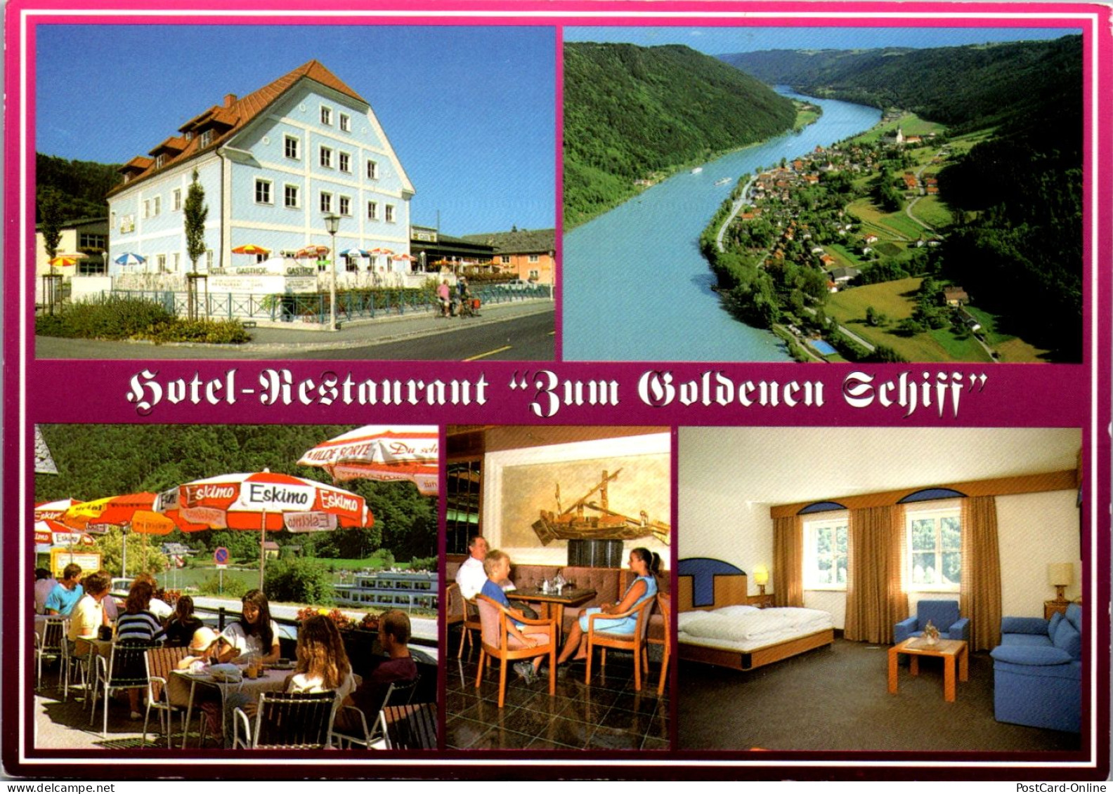 44852 - Oberösterreich - Engelhartszell , Hotel Restaurant Zum Goldenen Schiff , Fam. Steininger - Nicht Gelaufen  - Schärding