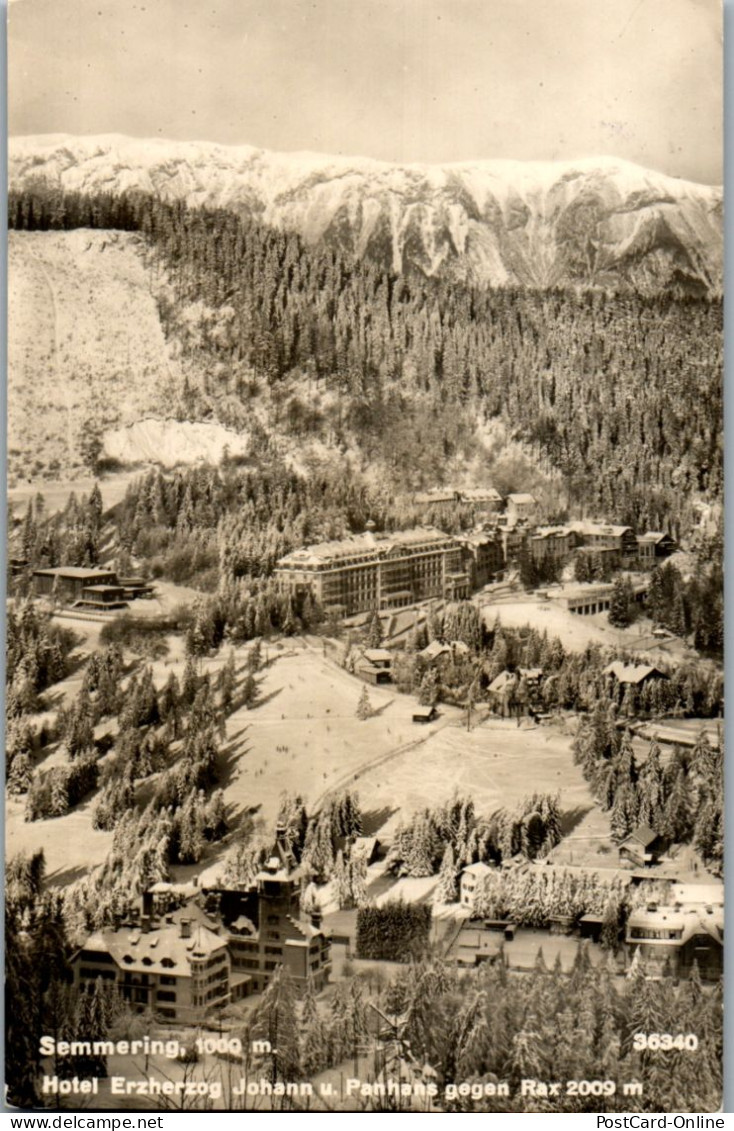 44835 - Niederösterreich - Semmering , Hotel Erzherzog Johann U. Panhans Gegen Rax - Gelaufen 1942 - Semmering