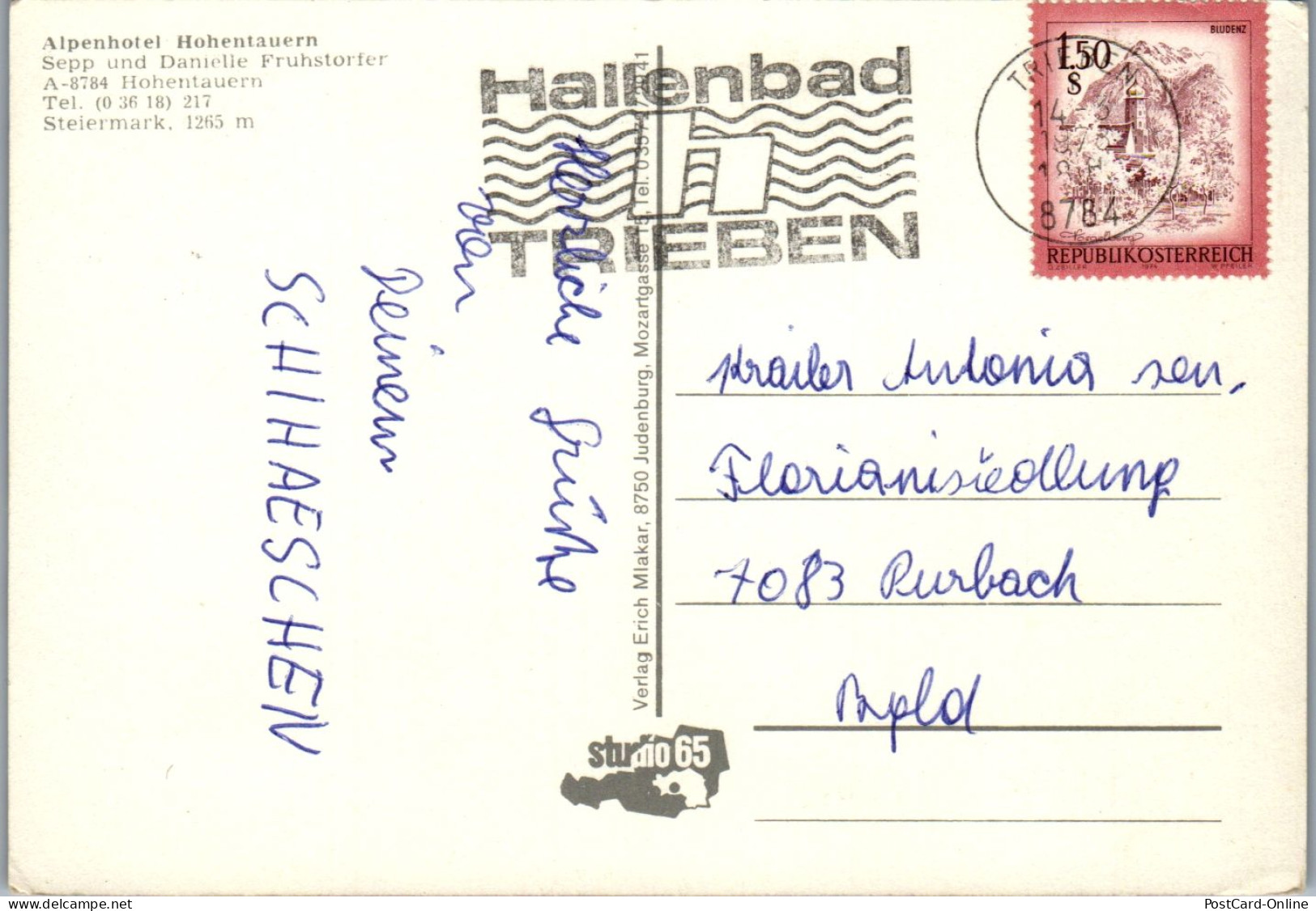 44822 - Steiermark - Hohentauern , Alpenhotel Hohentauern , Hotel , Sepp U. Danielle Fruhstorfer - Gelaufen 1978 - Judenburg