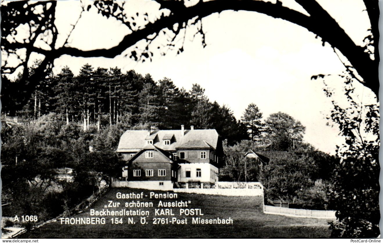 44815 - Niederösterreich - Miesenbach , Gasthof Pension Zur Schönen Aussicht , Karl Postl - Gelaufen 1971 - Wiener Neustadt