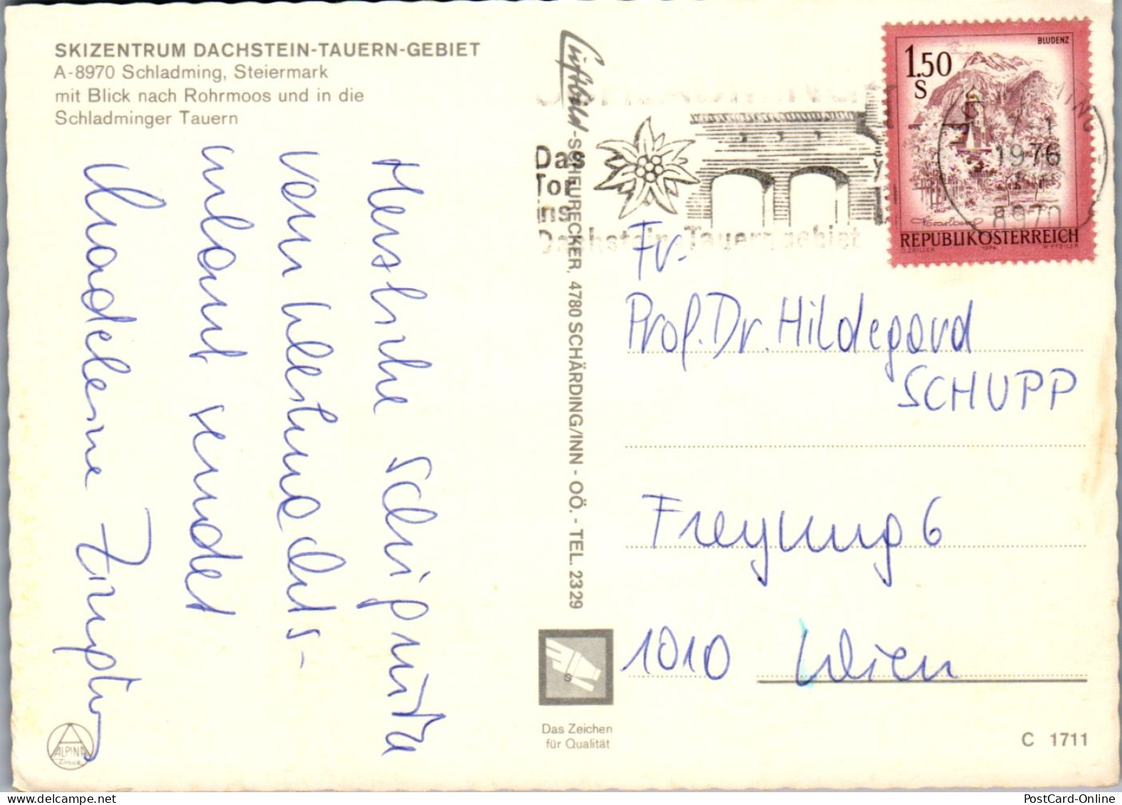 44791 - Steiermark - Schladming , Rohrmoos , Schladminger Tauern , Guschen , Roßfeld , Giglachalm - Gelaufen 1976 - Schladming