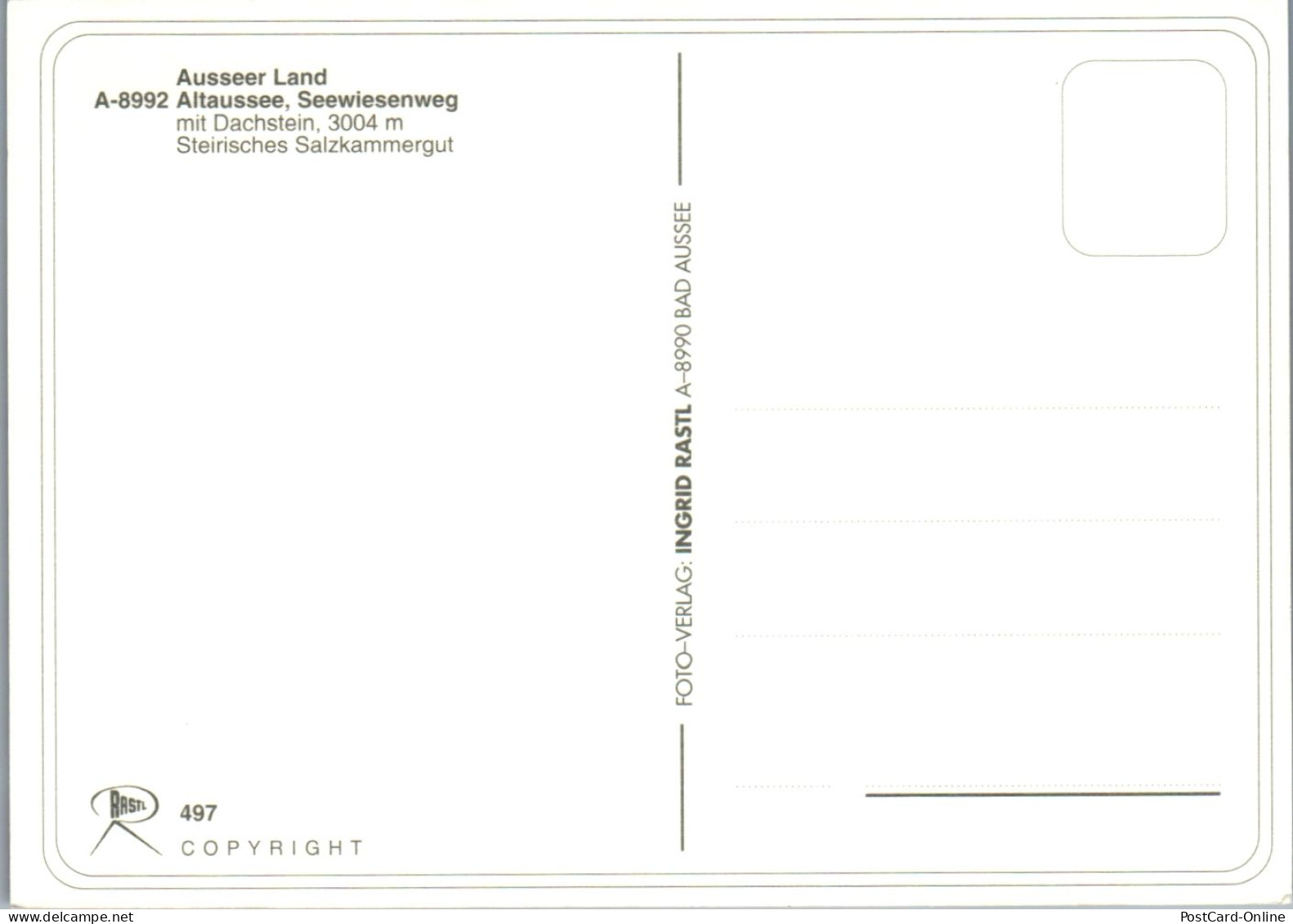 44785 - Steiermark - Altaussee , Seewiesenweg Mit Dachstein - Nicht Gelaufen  - Ausserland