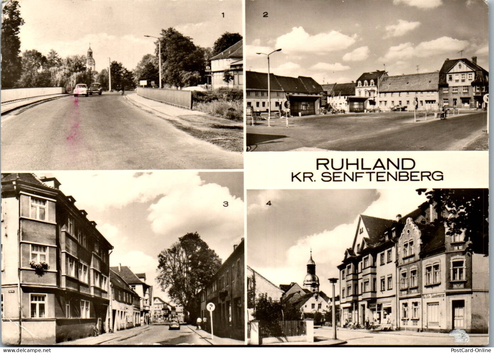 45593 - Deutschland - Ruhland , Kr. Senftenberg , Elsterbrücke , Marktplatz , Bahnhofstraße , Dresdner Straße - 1981 - Ruhland