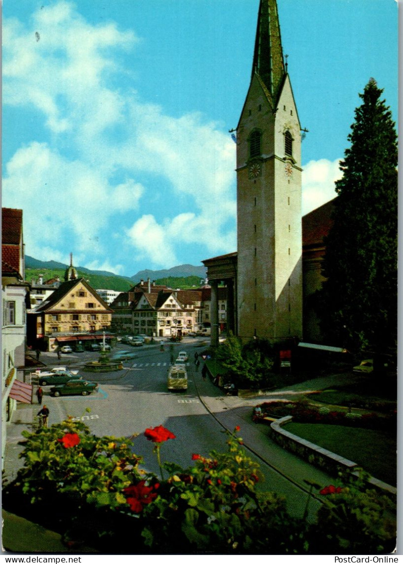 45499 - Vorarlberg - Dornbirn , Pfarrkirche St. Martin Und Marktplatz  - Gelaufen 1979 - Dornbirn