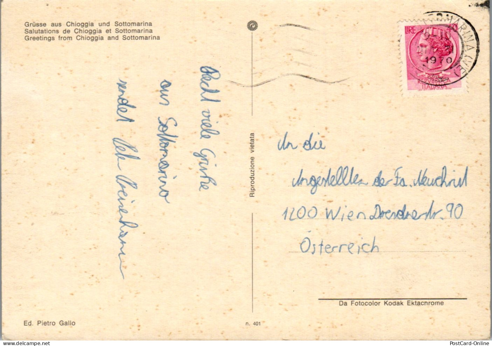 45452 - Italien - Chioggia , Sottomarina , Mehrbildkarte - Gelaufen 1970 - Chioggia