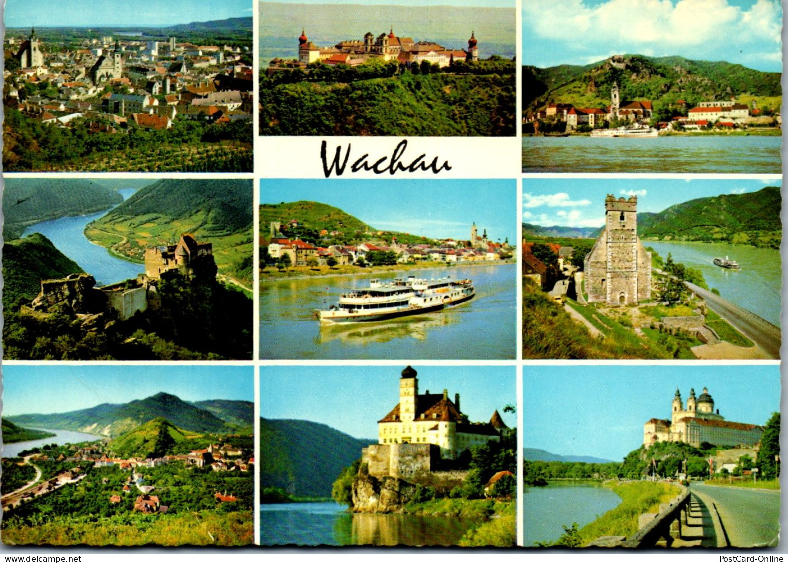 45409 - Niederösterreich - Wachau , Melk , Krems , Ruine Aggstein , Spitz , Dürnstein , Mehrbildkarte - Gelaufen  - Wachau