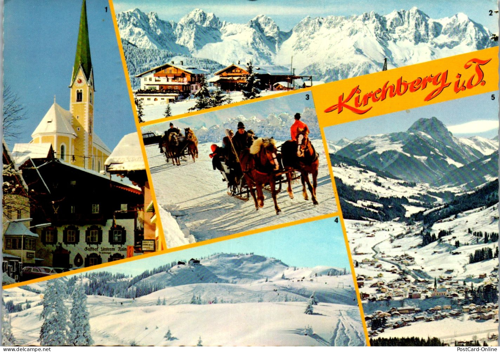 45385 - Tirol - Kirchberg , Gasthof Maierl Geg. Wilden Kaiser , Schlittenfahrt , Hahnenkamm , Rettenstein - Gel. 1971 - Kirchberg