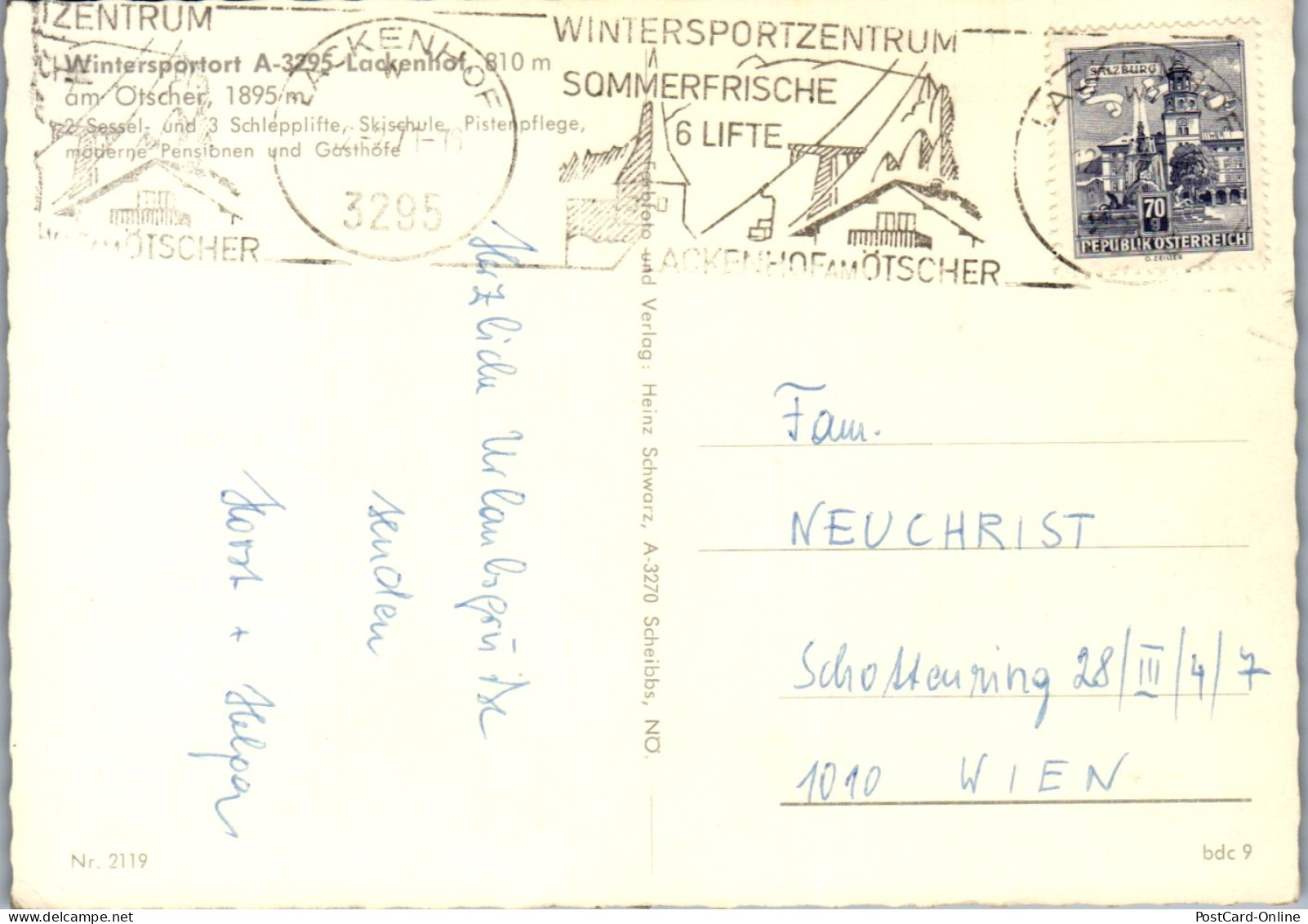 45386 - Niederösterreich - Lackenhof A. Ötscher , Wintersport , Winter , Mehrbildkarte - Gelaufen 1971 - Gaming