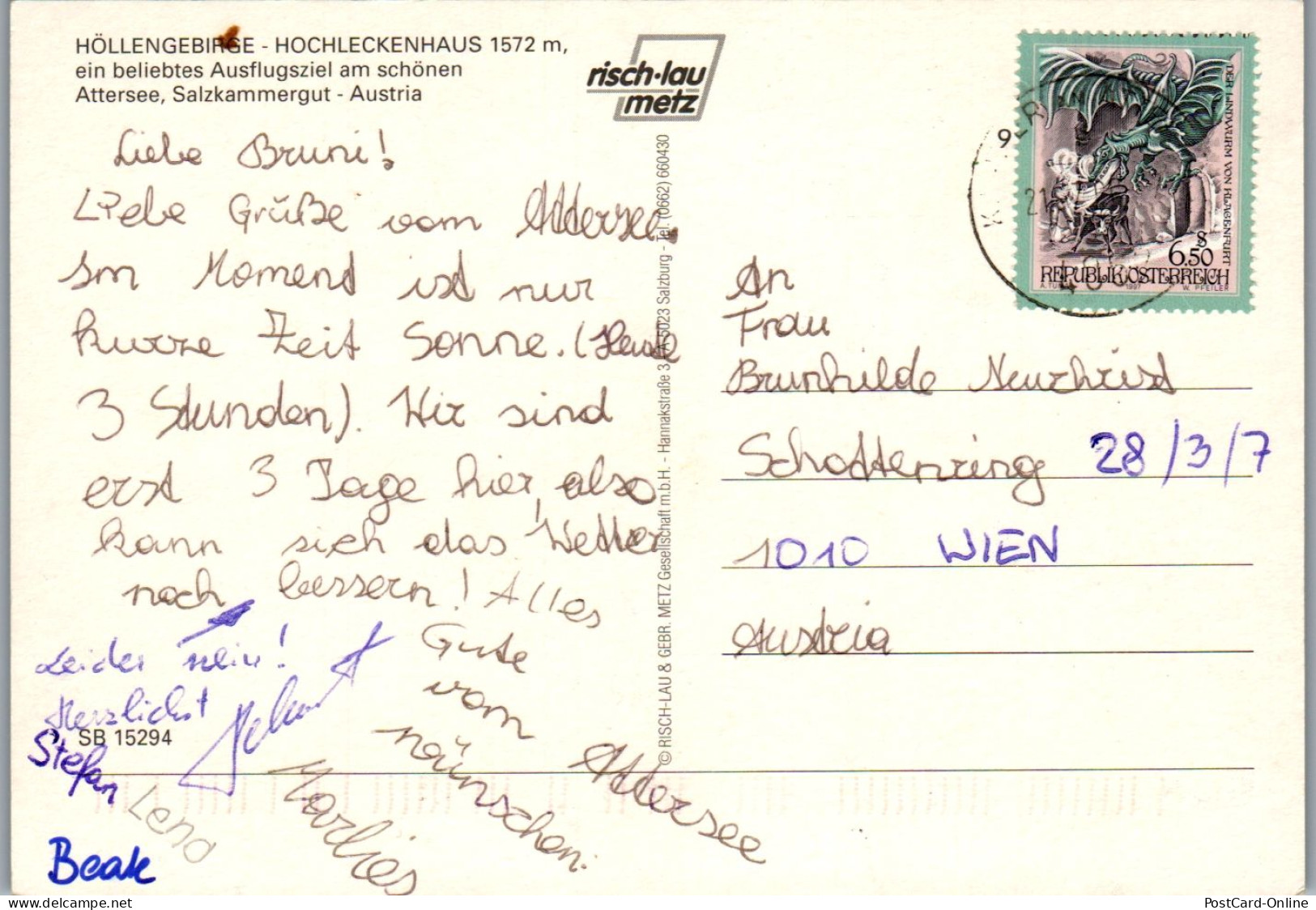 45314 - Oberösterreich - Höllengebirge , Hochleckenhaus , Attersee , Mehrbildkarte - Gelaufen  - Attersee-Orte