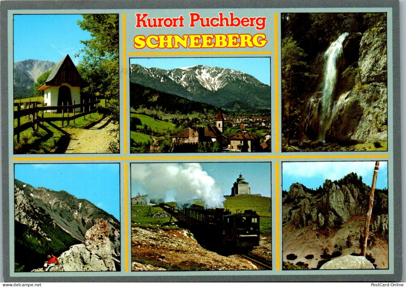 45276 - Niederösterreich - Puchberg , Schneeberg , Hubertuskapelle , Zahnradbahn , Sebastianwasserfall - Gel. 1993 - Schneeberggebiet