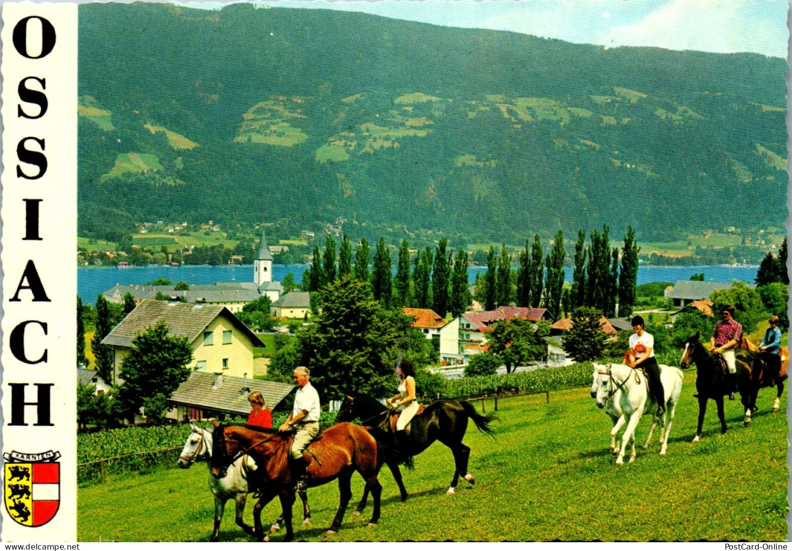 45235 - Kärnten - Ossiach , Reitschule Langensiepen , Pferd , Panorama - Gelaufen  - Ossiachersee-Orte