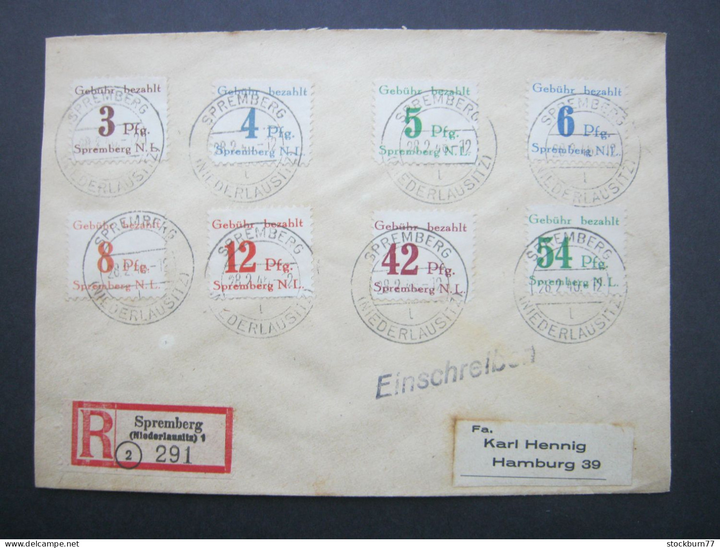 SPREMBERG , Einschreiben Mit 8 Marken  1946 - Lettres & Documents