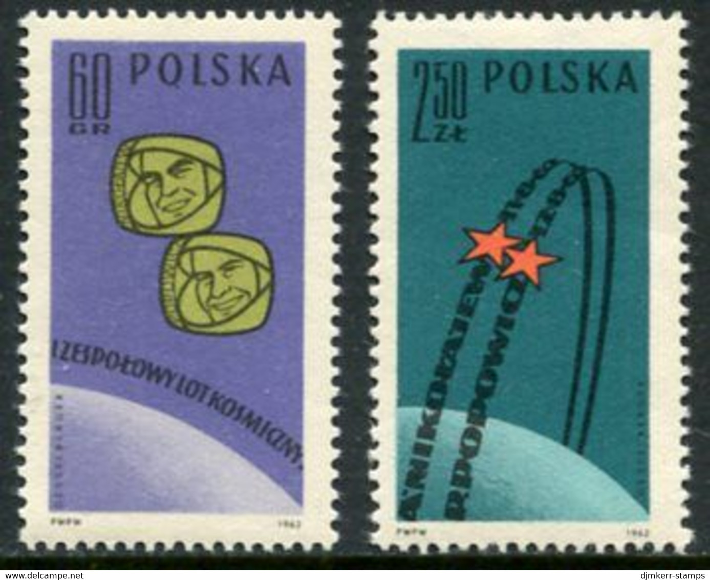POLAND 1962 Vostok Space Flights  MNH / **  Michel 1350-51 - Nuevos