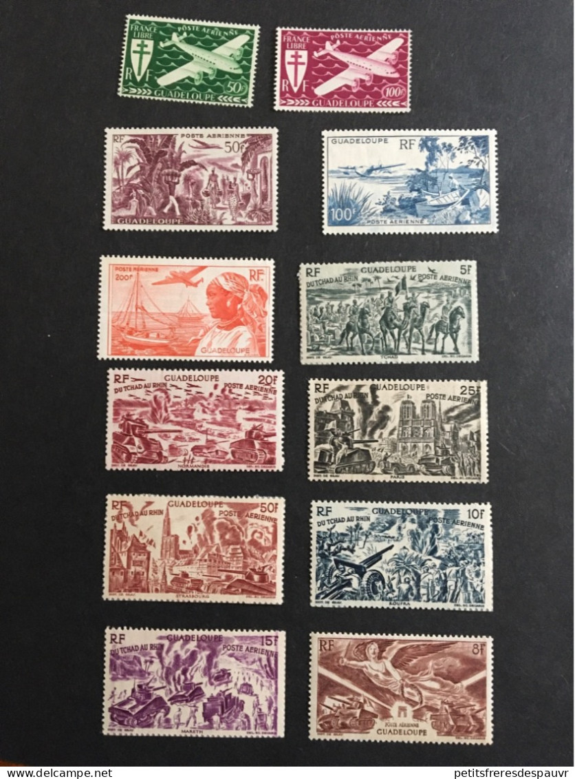 COLONIES GUADELOUPE YT PA 4 à 15 (12 Valeurs) Neufs Sans Charnière MNH ** Sauf 7 Valeurs (voir Description) - Luftpost