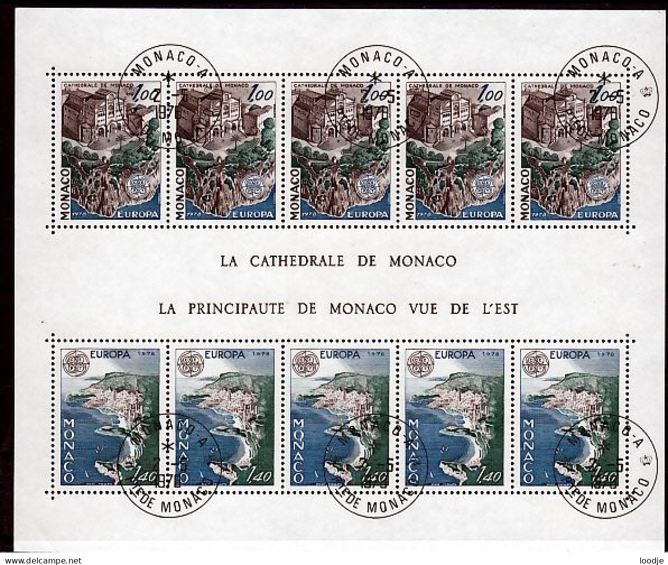 Monaco Blok  Europa Cept 1978 Gestempeld - 1978