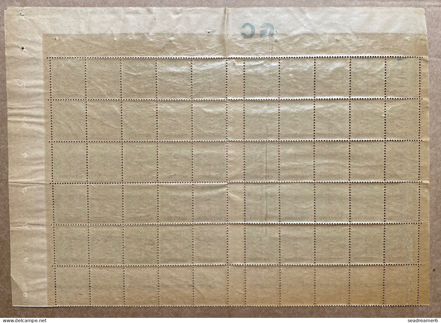 France Type Blanc Papier GC Feuille Interpanneau Millésime 9 N°157** TTB - 1900-29 Blanc