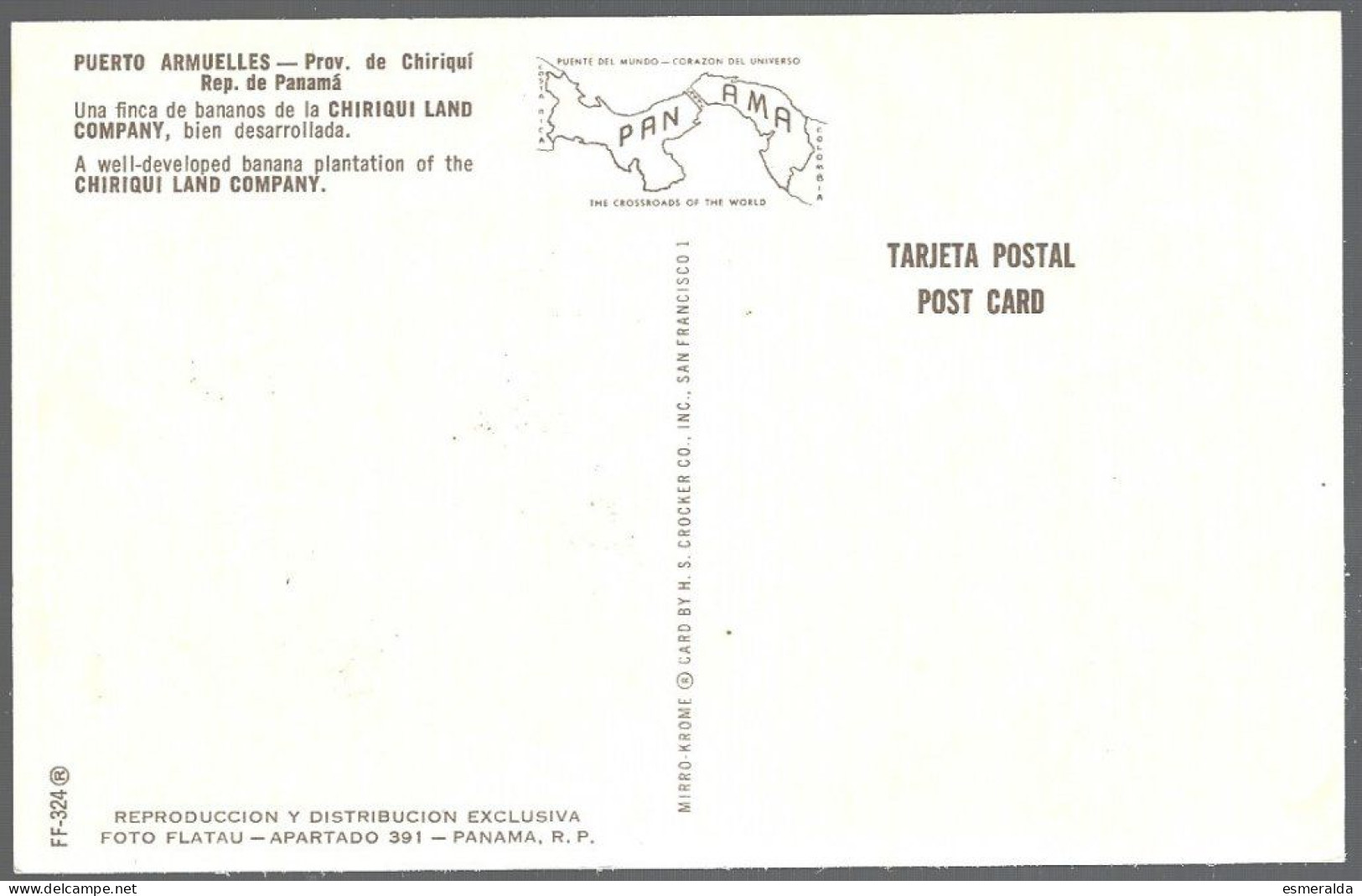 (PAN)  CP FF-324- The Banana Plantations+horsemans,Puerto Armuelles Prov.de Chiriqui Rep.de Panama.unused - Panama