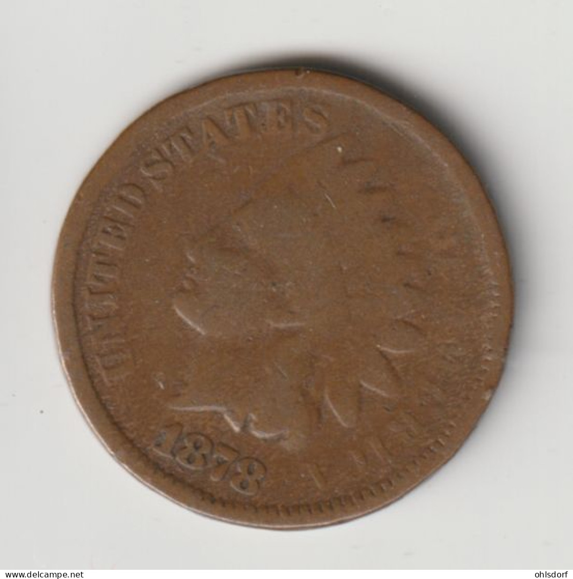 U.S.A. 1878: 1 Cent, KM 90a - 1859-1909: Indian Head