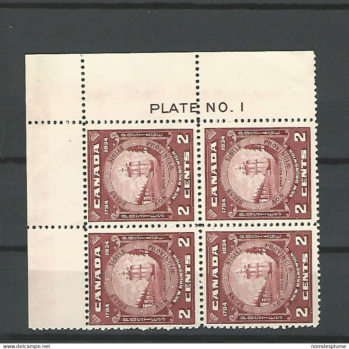 54012 ) Collection Canada Block 1934 Closed Frame Variety - Hojas Bloque