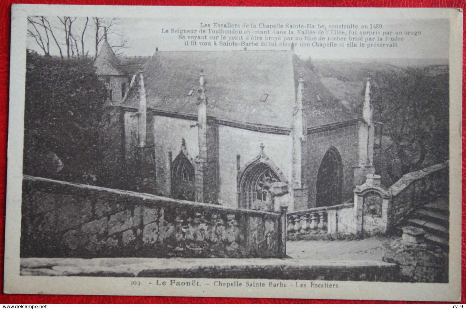 CP LE FAOUET Chepelle Chapelle Sainte Barbe Les Escaliers France Vierge Postcard C217 - Faouët