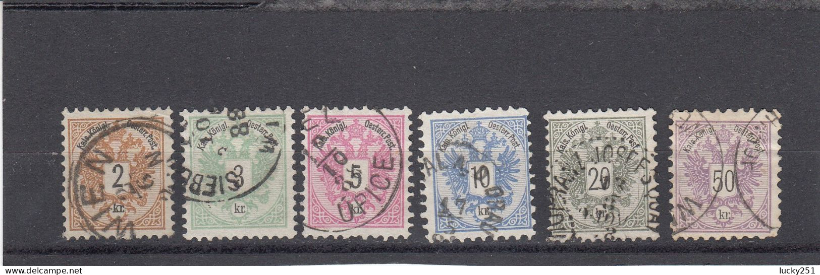 Autriche - Année 1883 - Obl. - Empire - N°YT 40 à 45 - Chiffre Noir - Used Stamps