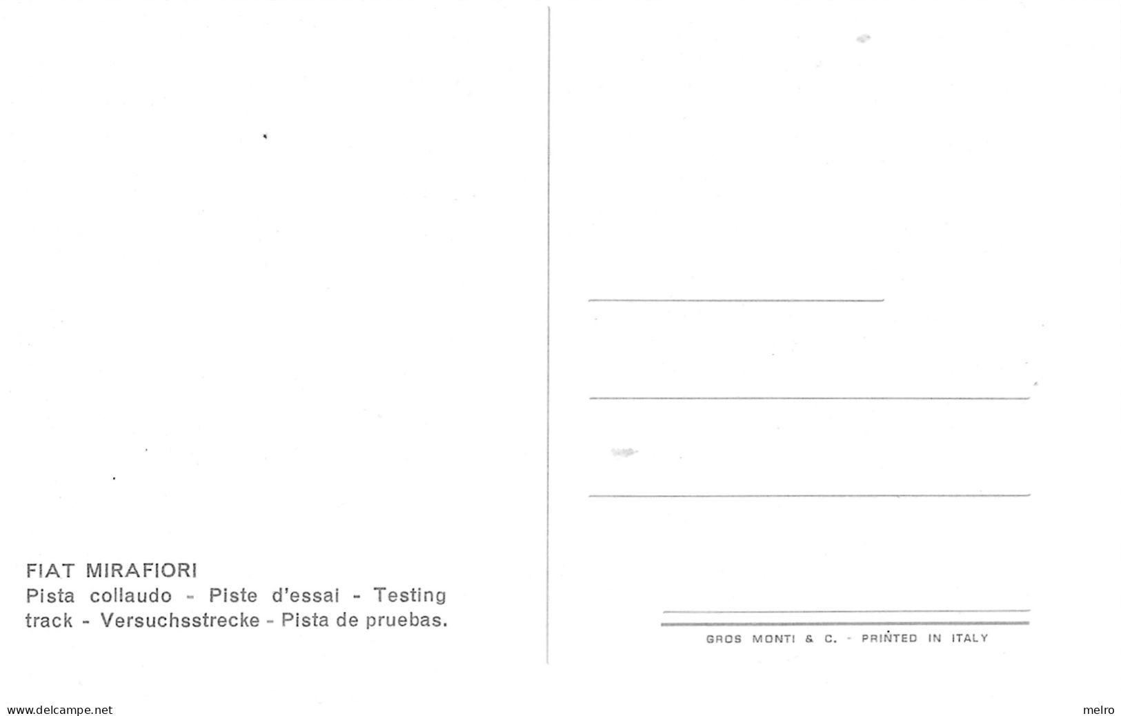 CP TURIN TORINO - FIAT MIRAFIORI Pista Collaudo Piste D'essai Testing Track Versuchsstrecke Pista De Pruebas - Trasporti