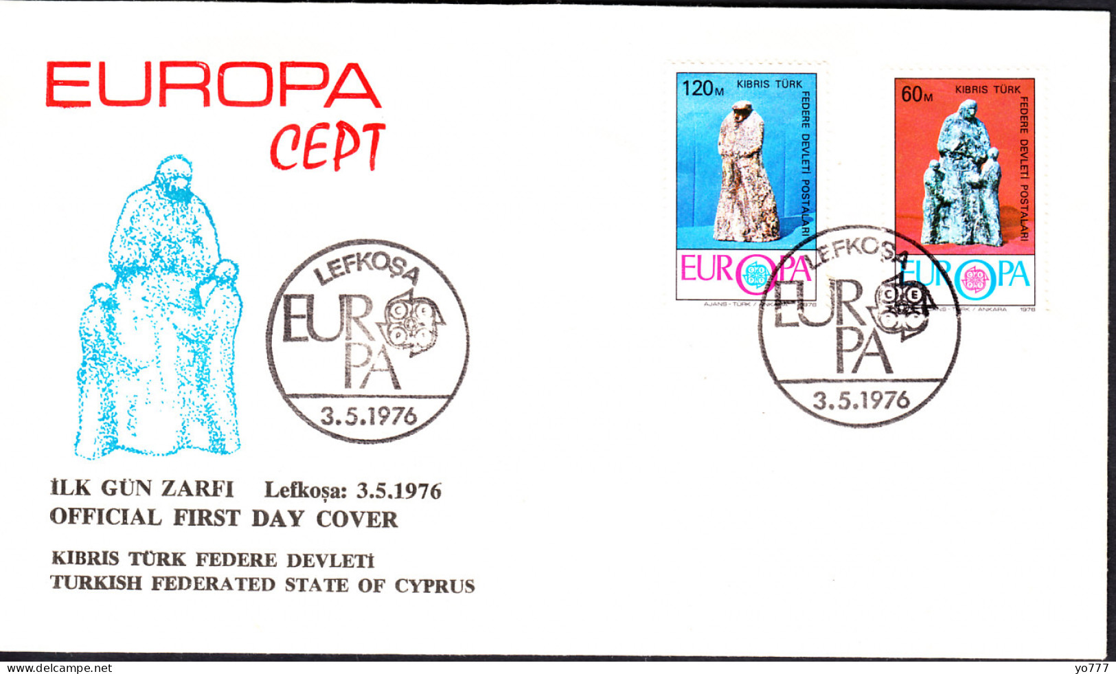 KK-007 NORTHERN CYPRUS EUROPA CEPT F.D.C. - Lettres & Documents