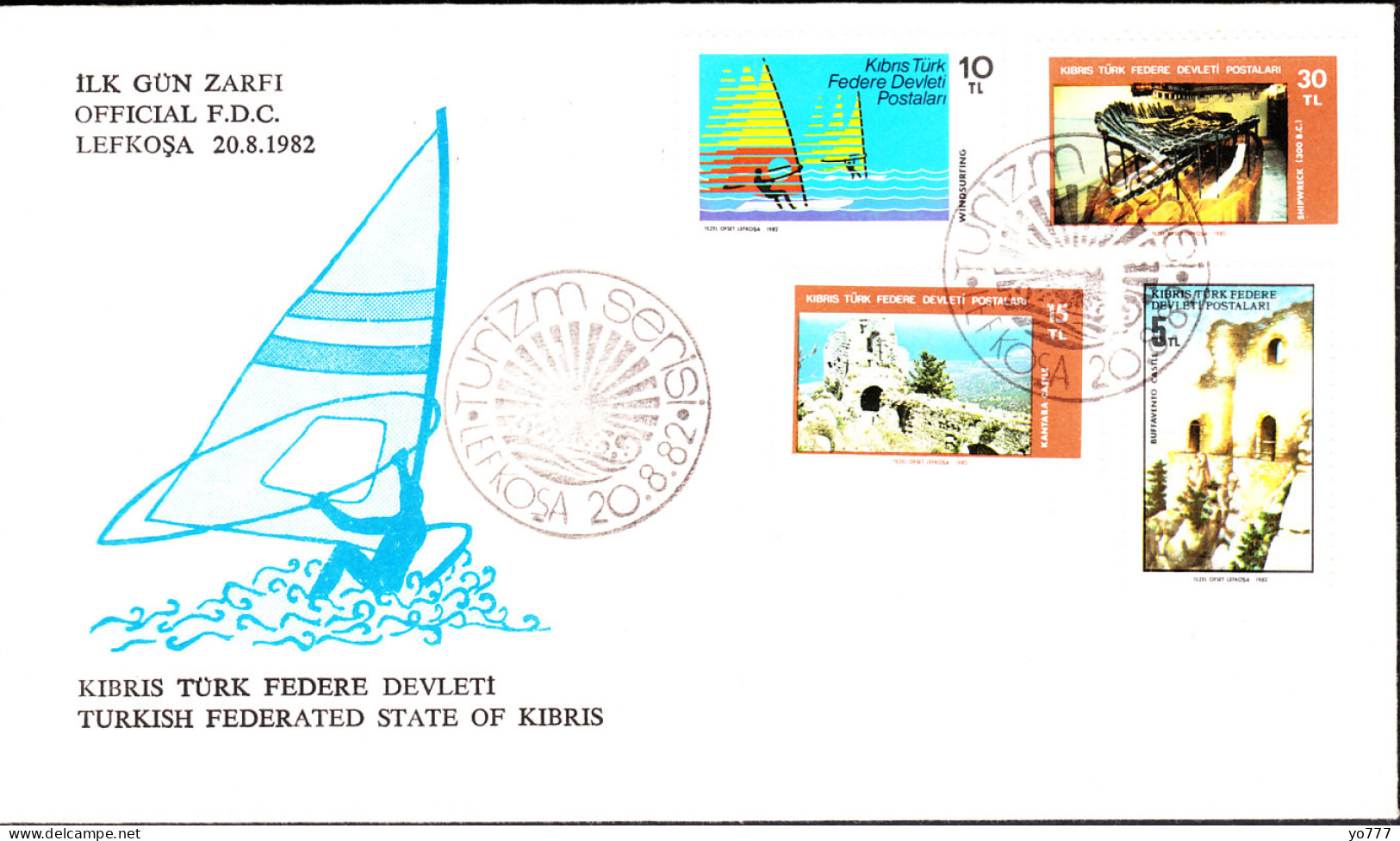 KK-040 NORTHERN CYPRUS TOURISM F.D.C. - Lettres & Documents