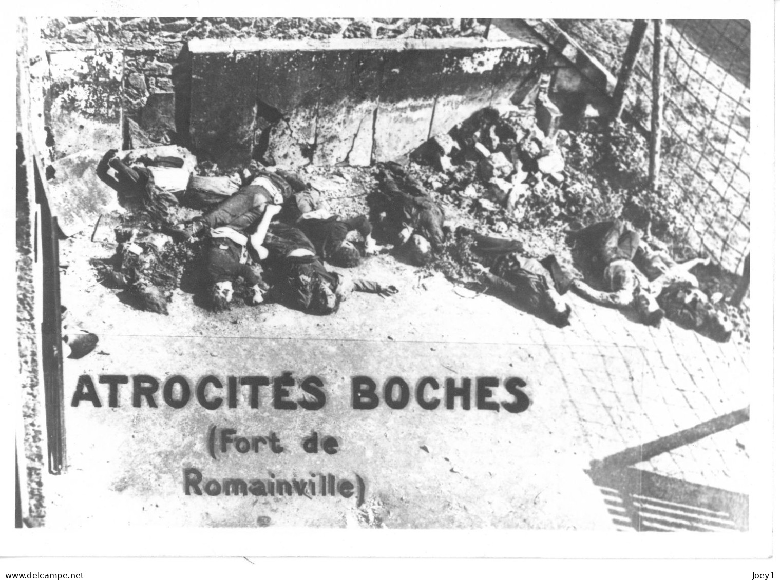 Photo Atrocités Allemande Fort De Romainville,format 13/18 - War, Military