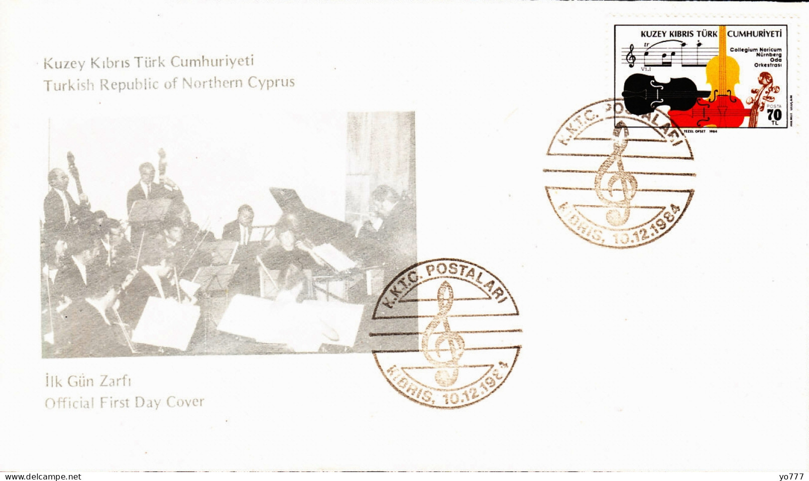 KK-058 NORTHERN CYPRUS VISIT OF THE GERMAN NÜRNBERG CHAMBER ORCHESTRA TO THE TRNC F.D.C. - Cartas & Documentos