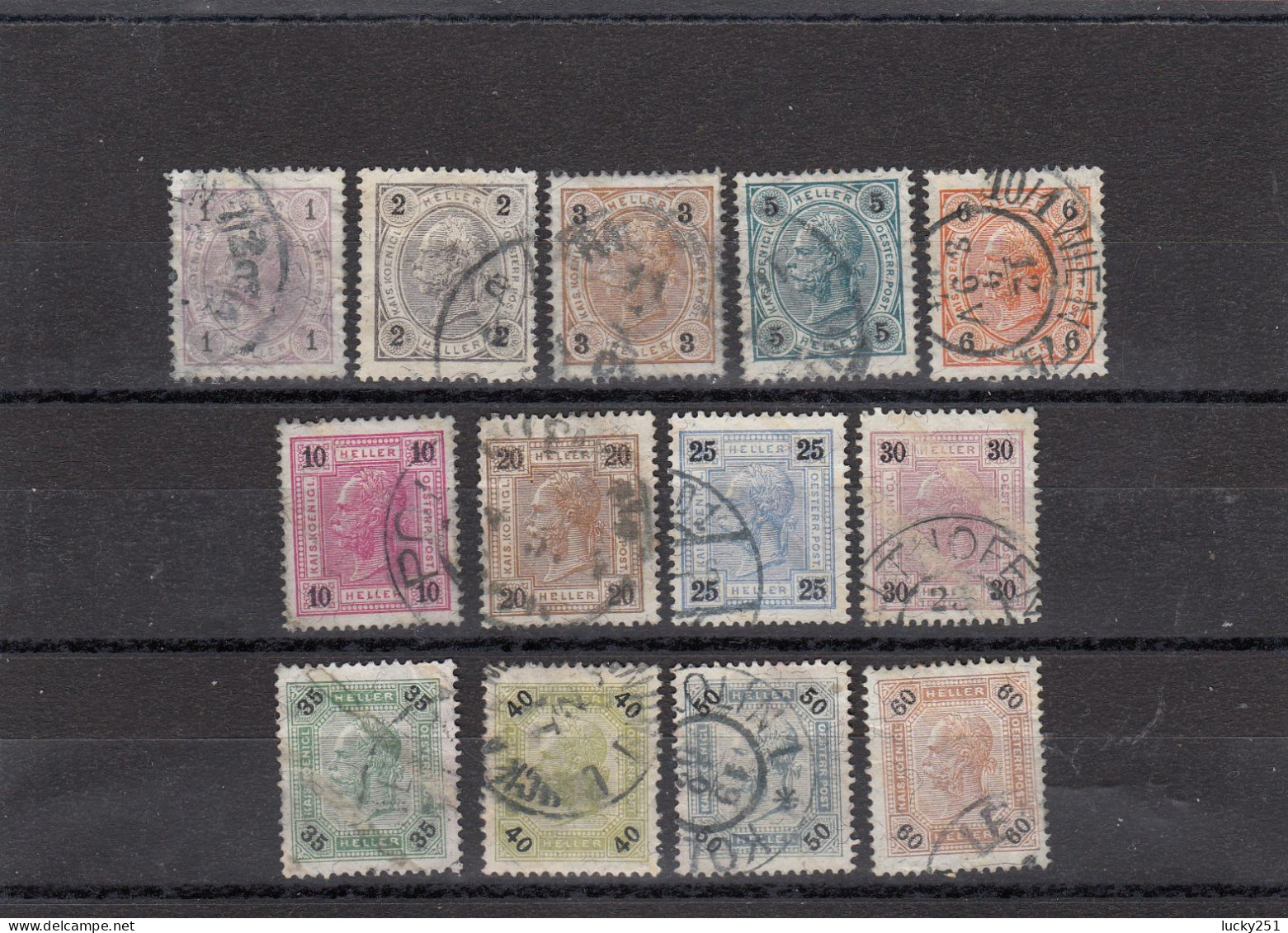 Autriche - Année 1899-1902 - Obl. - Empire - N°YT 65a à76a - Chiffre Noir - Used Stamps