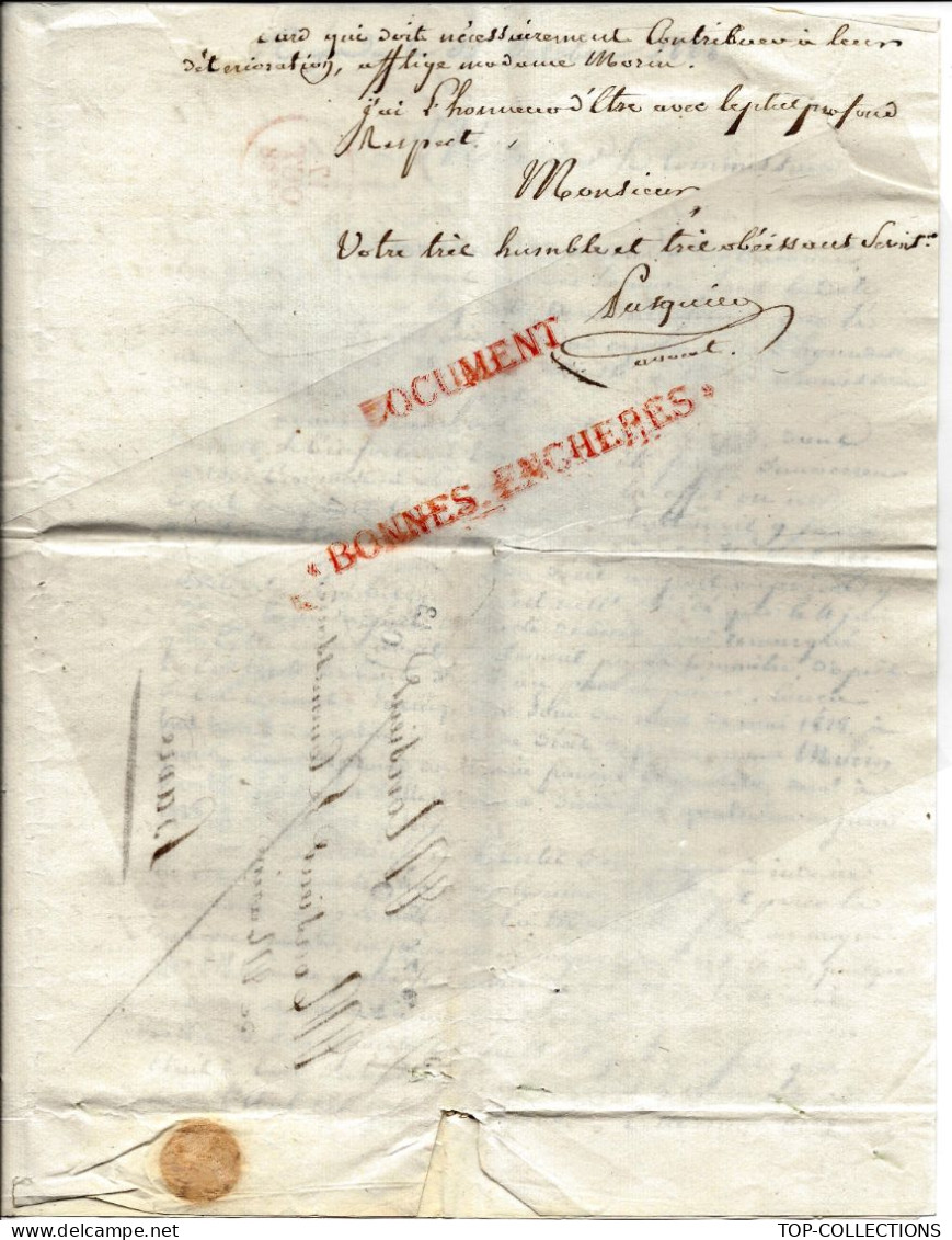 1828 LETTRE  Commissaire De La Marine Le Havre Dècés  Pierre Marie Morin Second Capitaine L’Hyrondelle à Port Au Prince - 1800 – 1899