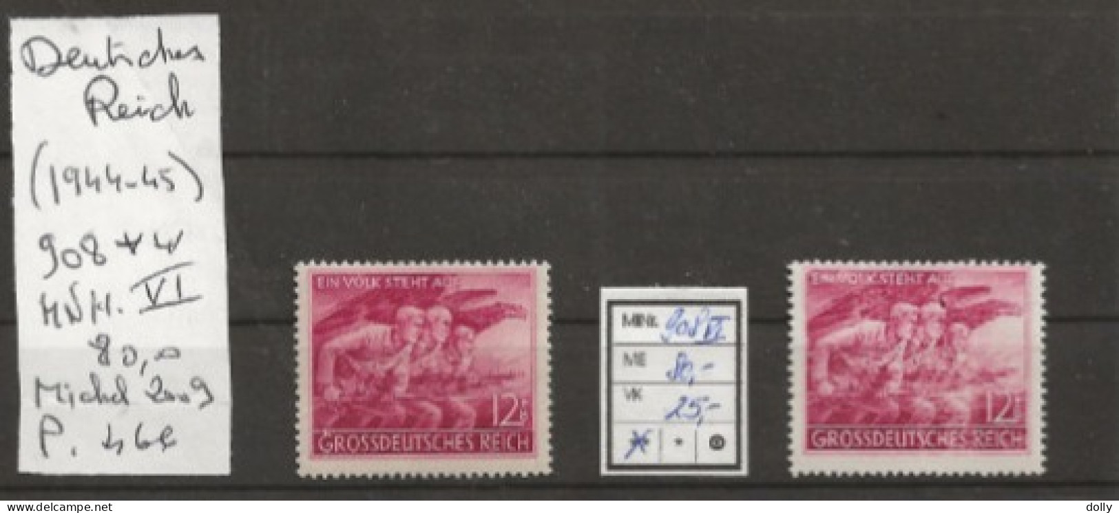 TIMBRE D ALLEMAGNE D REICH 1944-45 Nr 908 **MNH VI    COTE 80.00  € - 1922-1923 Emissions Locales