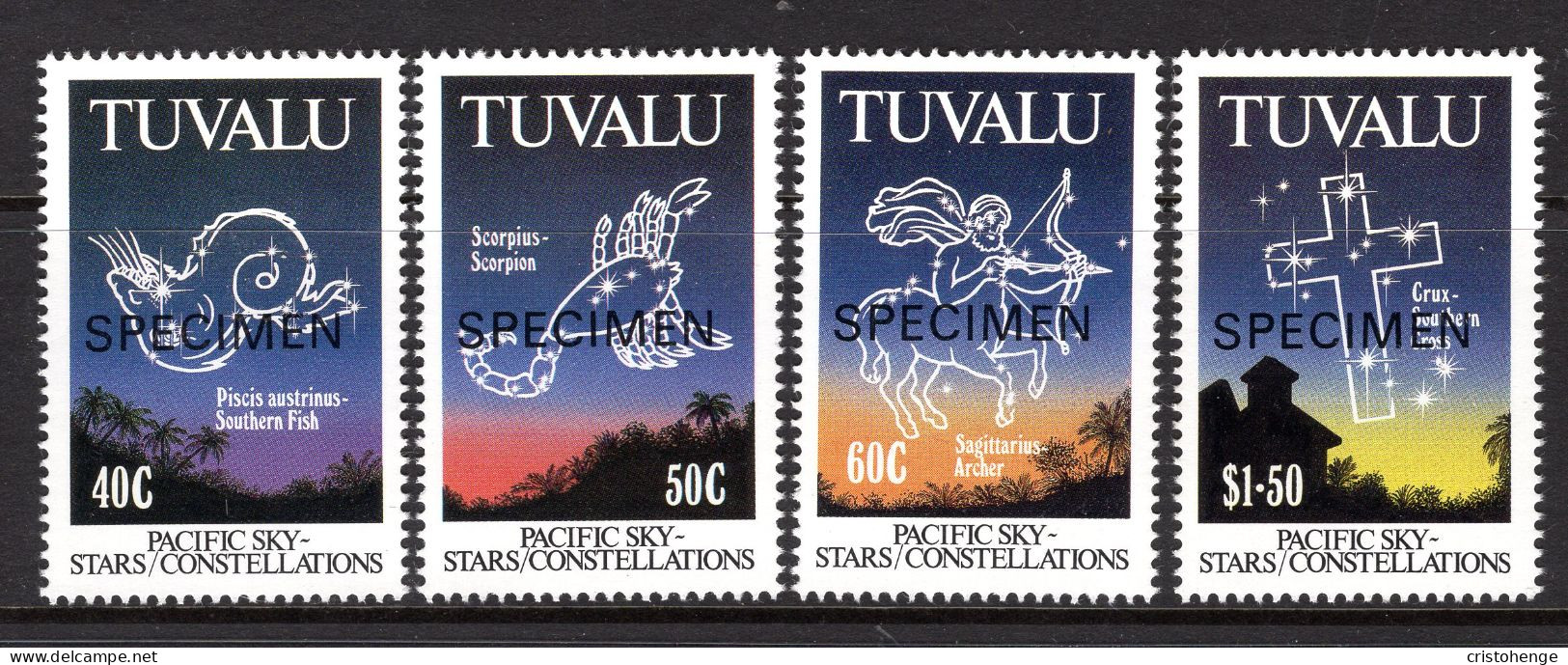 Tuvalu 1992 Pacific Star Constellations - SPECIMEN - Set MNH (SG 621-624) - Tuvalu