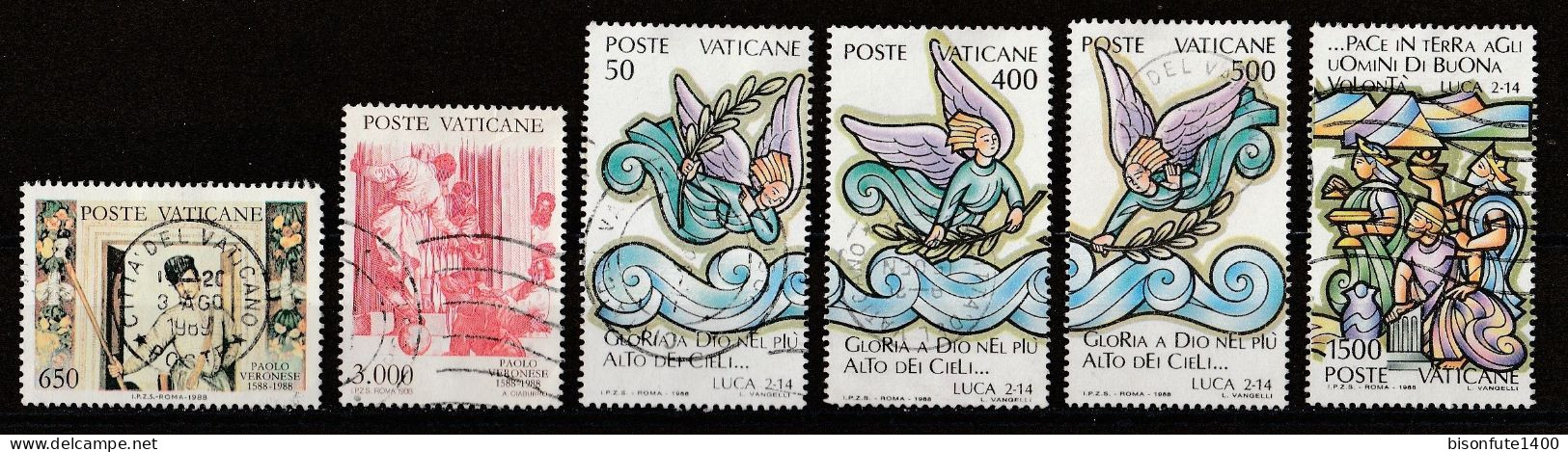 Vatican 1988 : Timbres Yvert & Tellier N° 841 - 842 - 843 - 844 - 845 Et 848 Oblitérés. - Gebraucht
