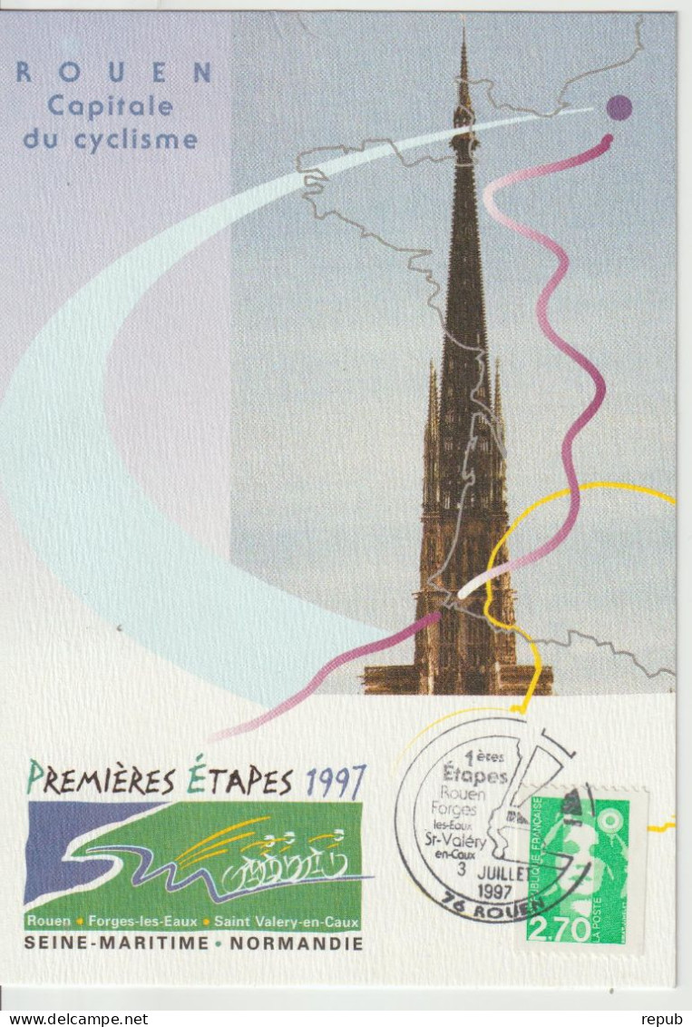 France 1997 Rouen Capitale Du Cyclisme - Commemorative Postmarks
