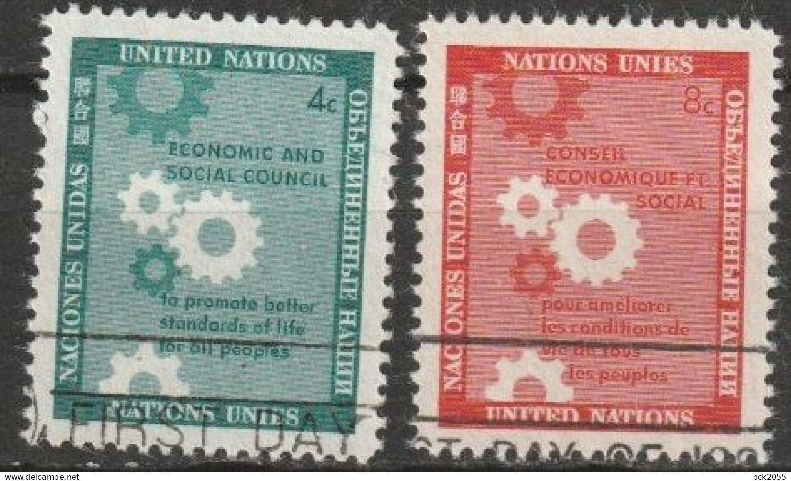 UNO New York 1958 Mi-Nr.72 - 73 O Gestempelt ECOSOC ( 4204) Günstiger Versand - Used Stamps