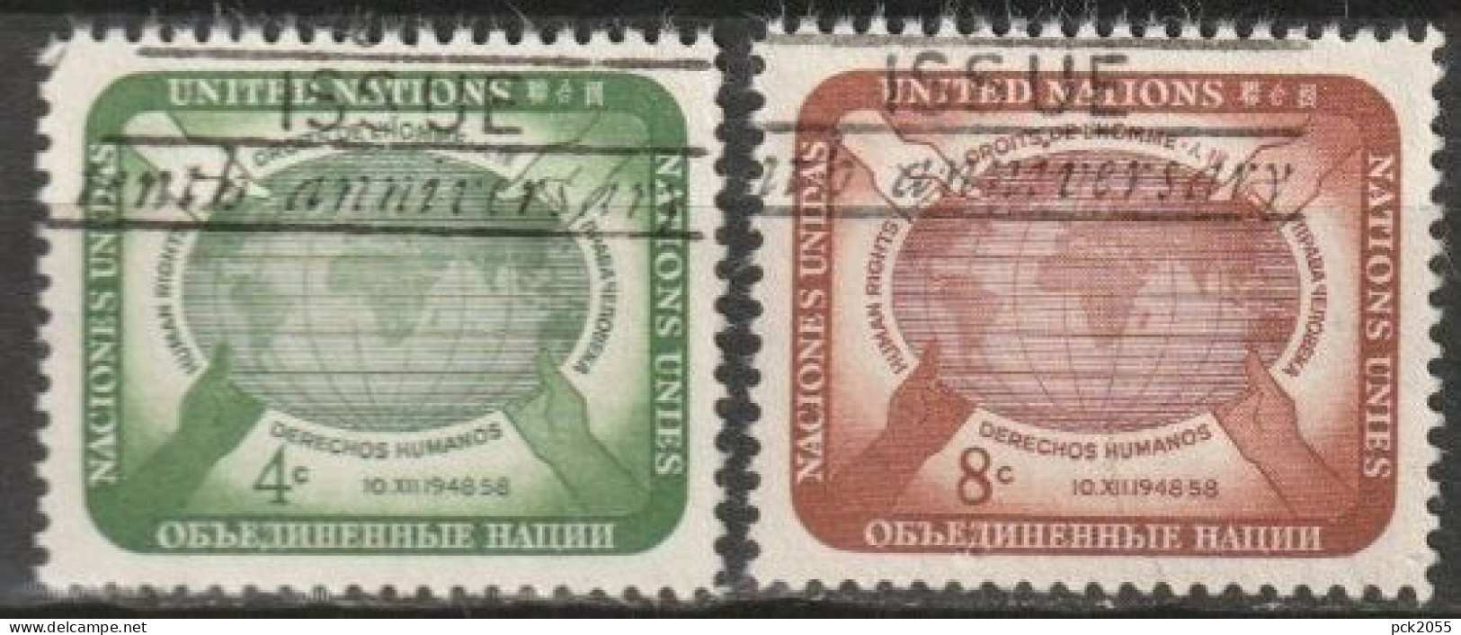 UNO New York 1958 Mi-Nr.74 - 75 O Gestempelt Tag Der Menschenrechte ( 4213) Günstiger Versand - Used Stamps