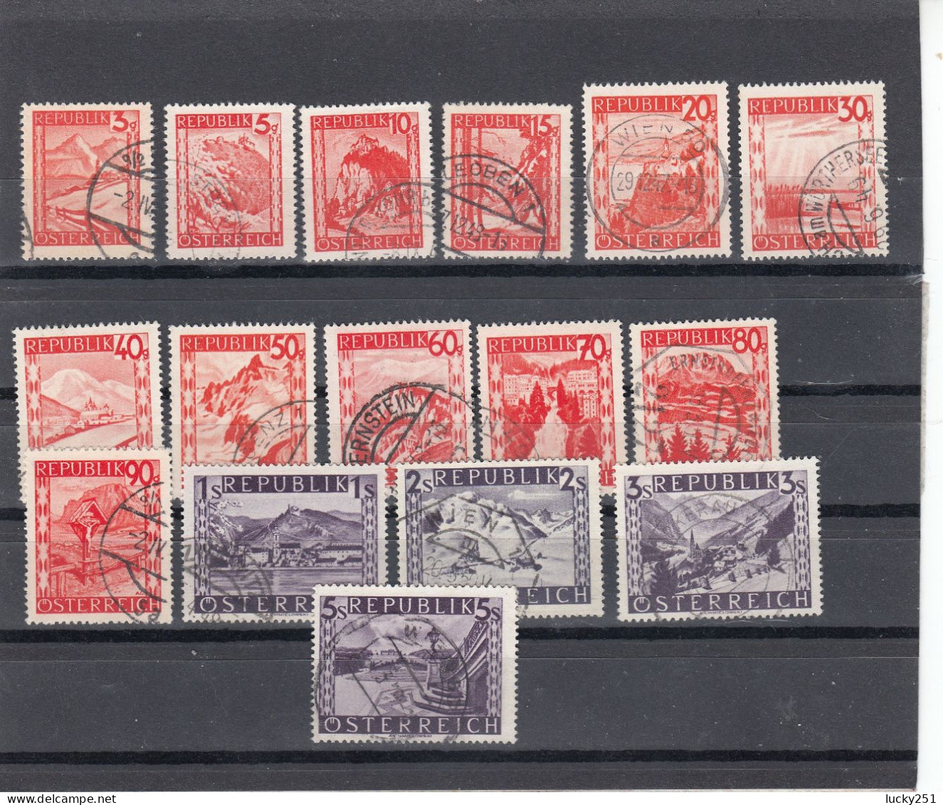 Autriche - Année 1948 - Obl. - 2è République - N°YT 697 à 711 - Série Courante - Used Stamps