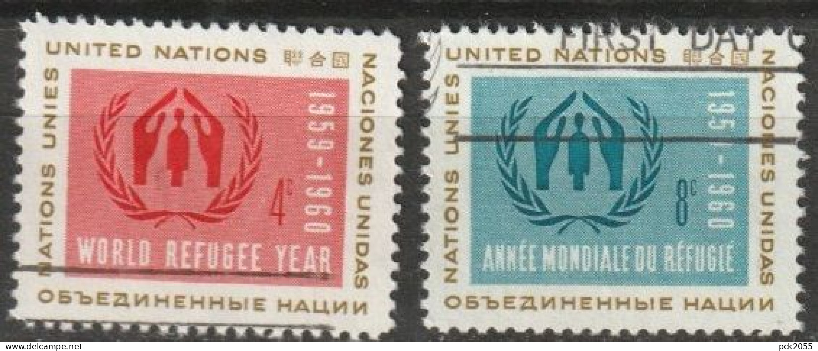 UNO New York 1959 Mi-Nr.82 - 83 O Gestempelt Weltflüchtlingsjahr ( 4258) Günstiger Versand - Gebraucht