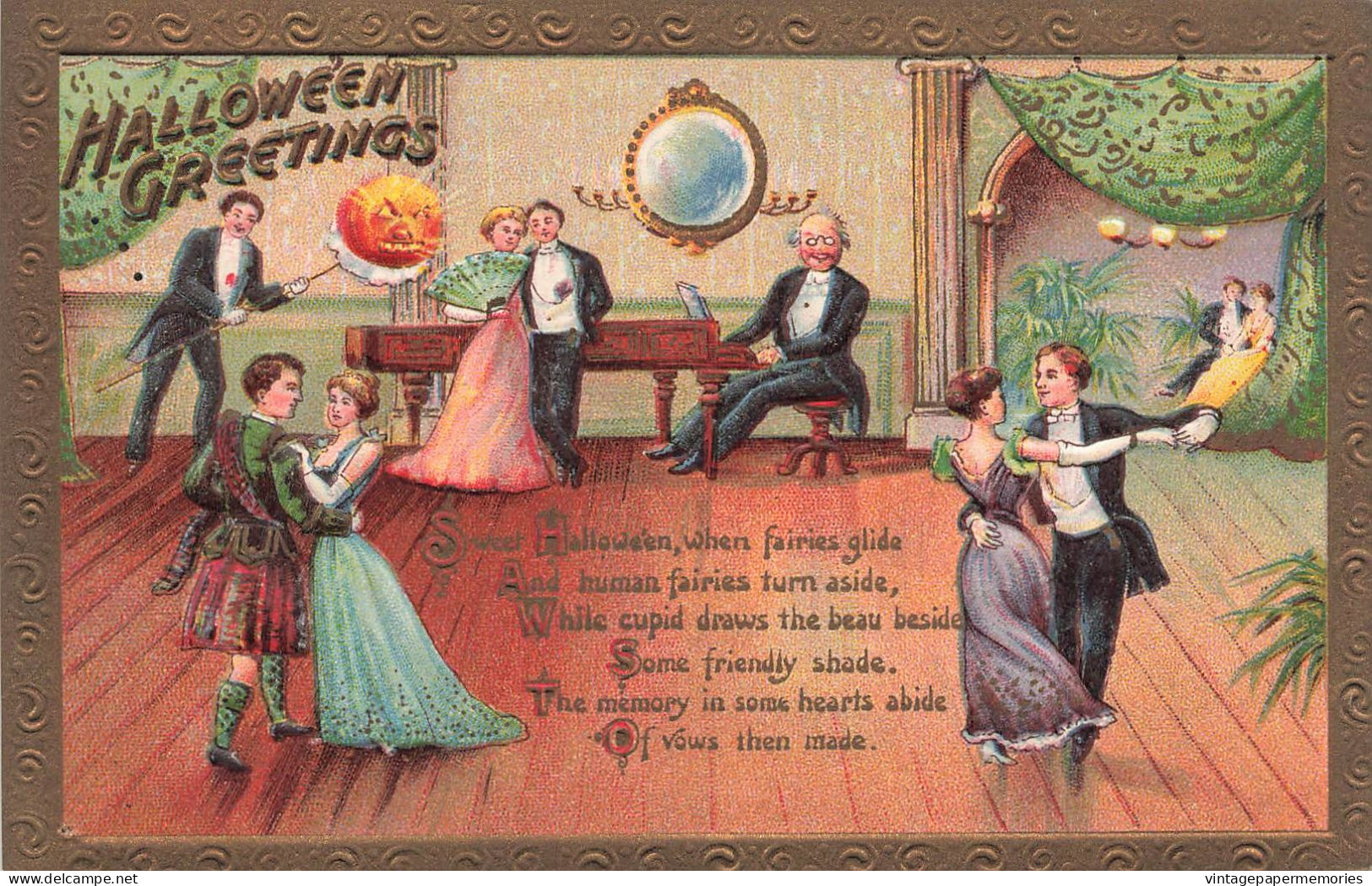 370441-Halloween, Gottschalk No 2171-7, Man Playing Piano For Couples Dancing - Halloween