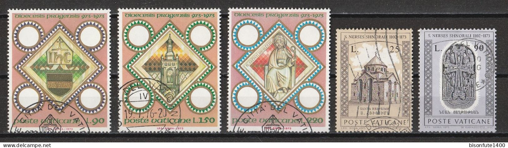 Vatican 1973 : Timbres Yvert & Tellier N° 552 - 553 - 554 - 555 - 556 - 557 - 558 - 559 - 560 - 561 - 562 - 563 - 564... - Oblitérés