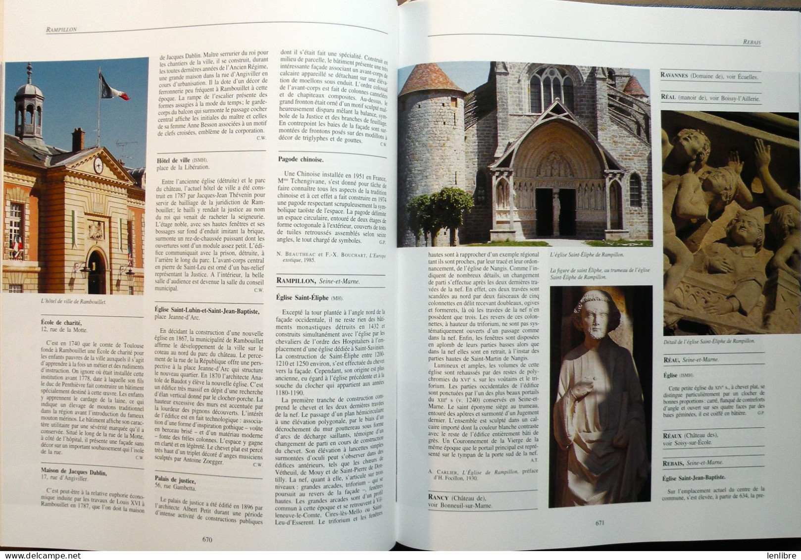 DICTIONNAIRE des MONUMENTS d’Ile-de-France. Ouvrage collectif. Ed. HERVAS. 1999.