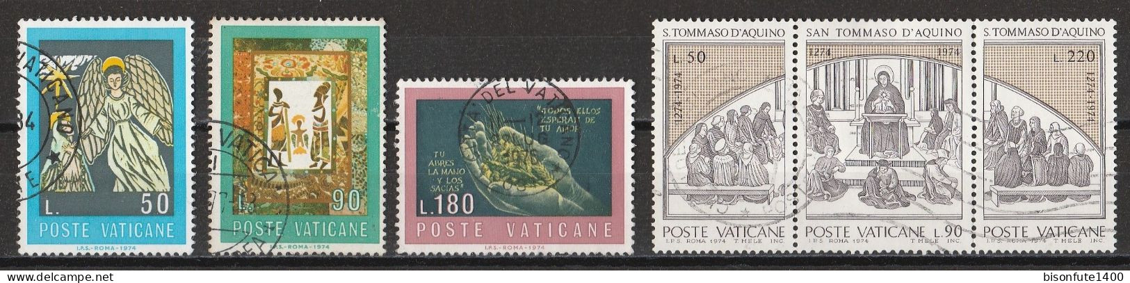 Vatican 1974 : Timbres Yvert & Tellier N° 569 - 570 - 571 - 572 - 573 - 574 - 575 - 576 - 577 Et 578 Se Tenant - 579 -.. - Oblitérés