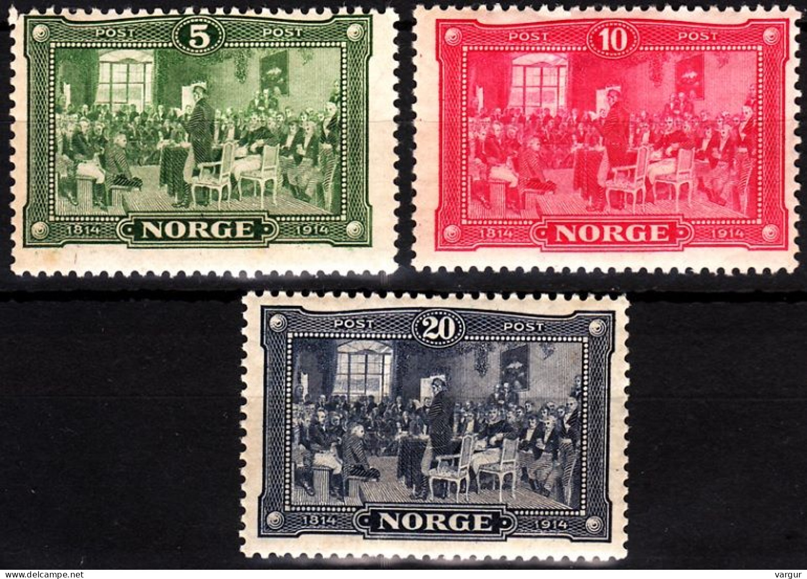 NORWAY 1914 History Painting: Independence - 100. Complete Set, MNH - Neufs